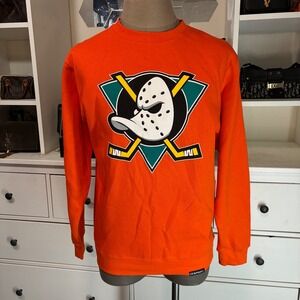 CT Sport Anaheim Ducks Hockey Sweatshirt Orange Mens Medium